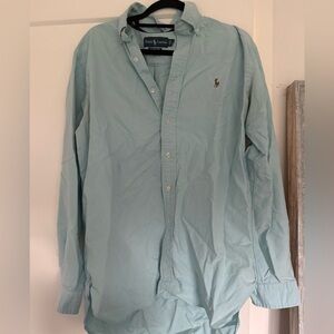 Ralph Lauren Men's Aqua Button Down Shirt